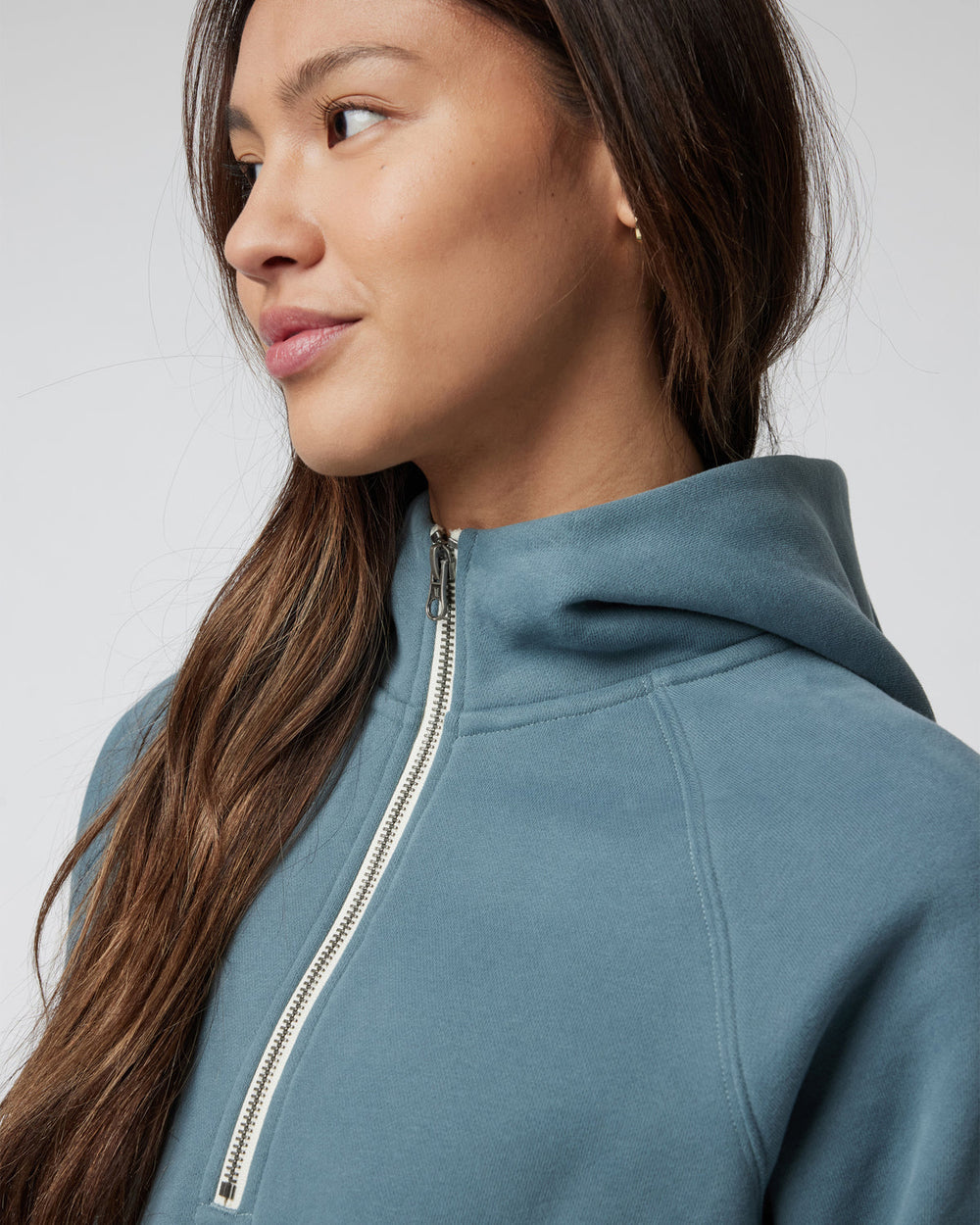Vuori Restore Half Zip Hoodie Women's Smoke Blue Hoodie