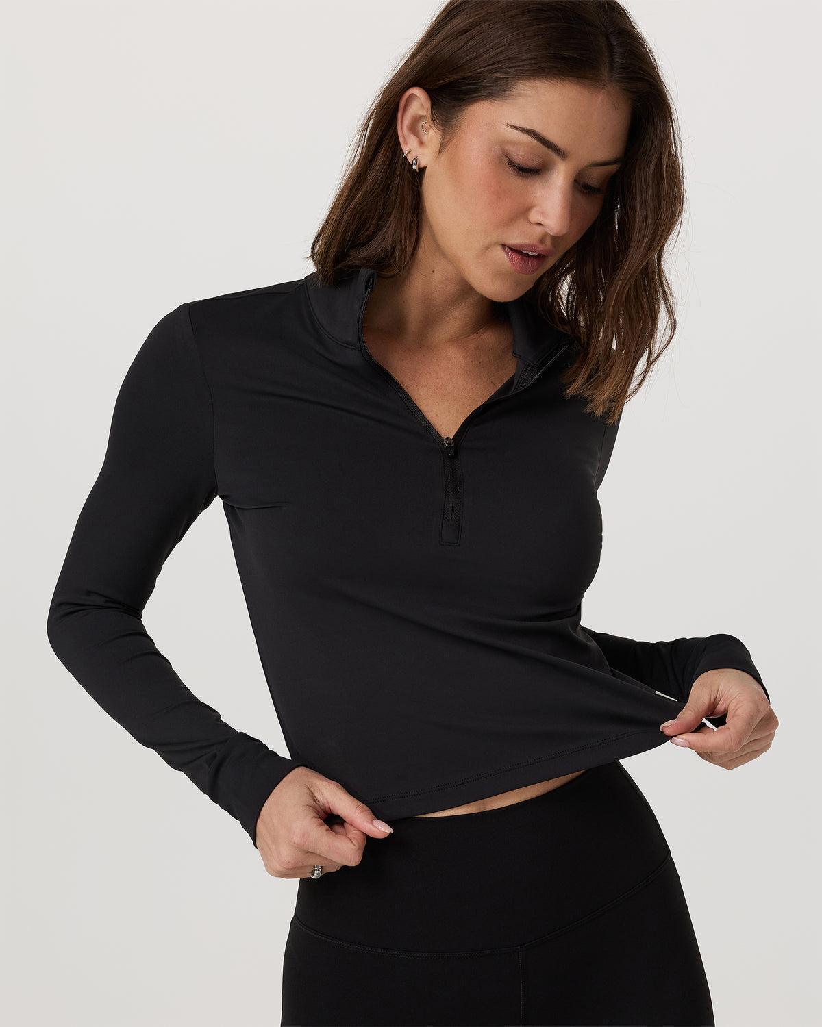 Vuori Studio Half Zip Women's Black Workout Jacket
