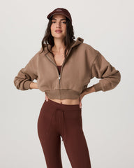 Vuori Restore Mini Full Zip Hoodie Women's Nutmeg Jacket