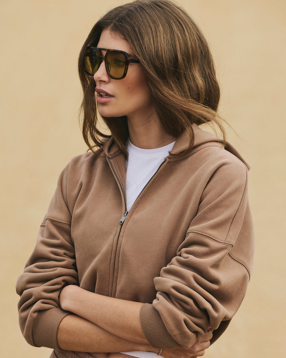 Vuori Restore Mini Full Zip Hoodie Women's Nutmeg Jacket