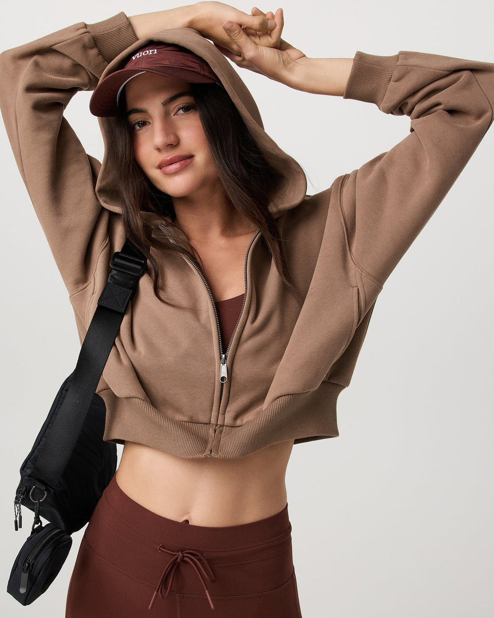 Vuori Restore Mini Full Zip Hoodie Women's Nutmeg Jacket