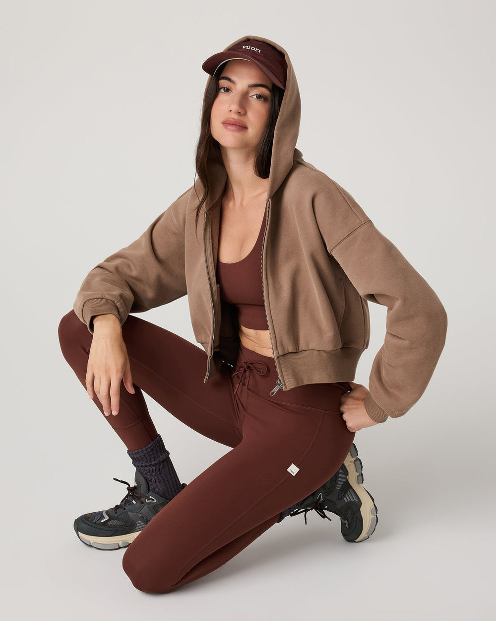 Vuori Restore Mini Full Zip Hoodie Women's Nutmeg Jacket