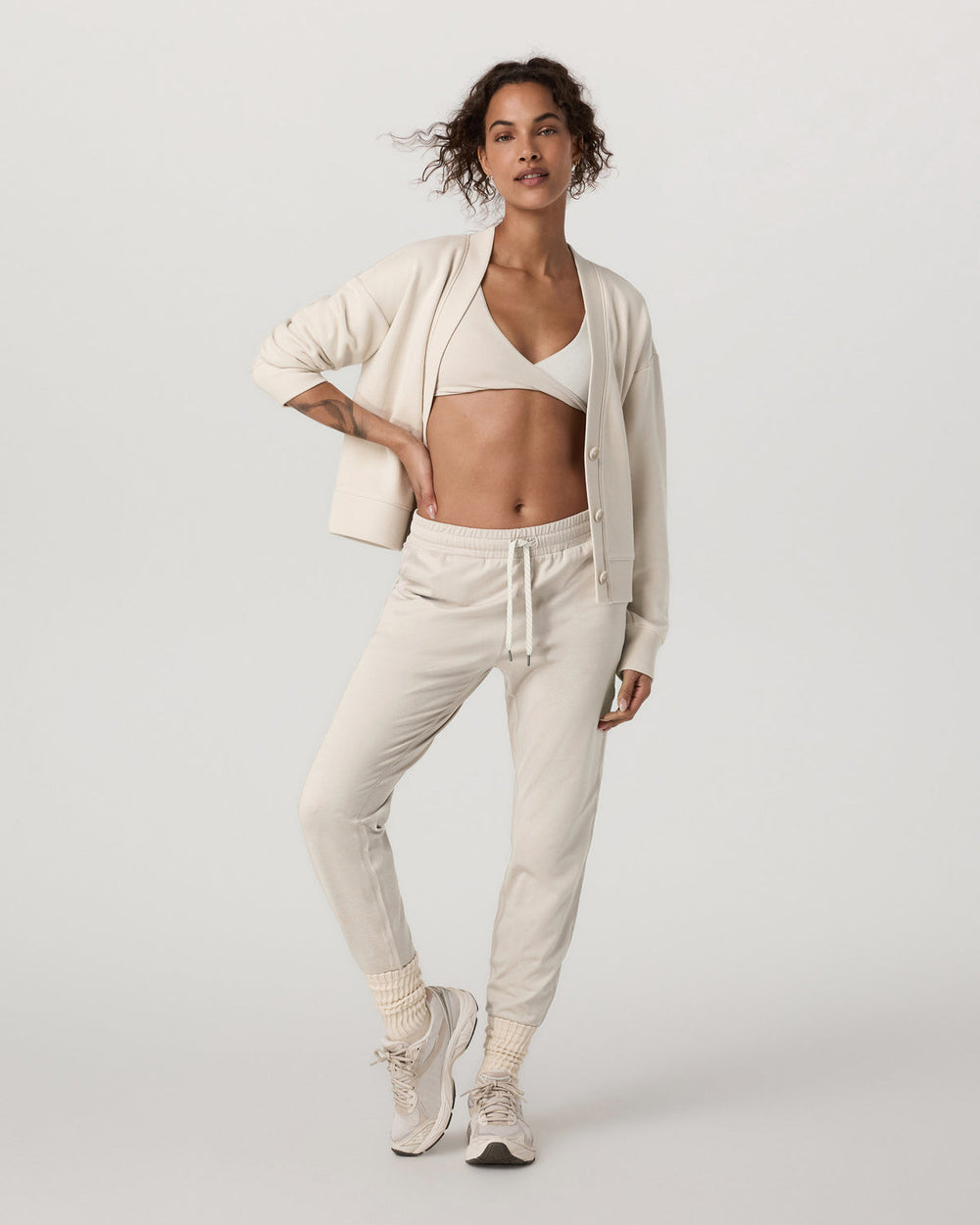 Vuori Sedona Cardigan Women's Bone Button-Down Sweater