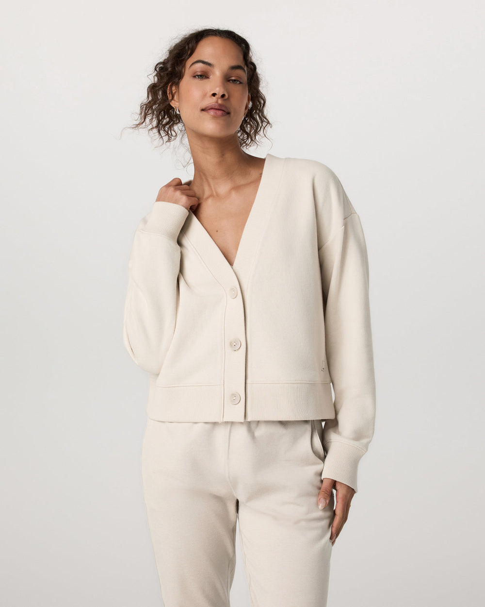 Vuori Sedona Cardigan Women's Bone Button-Down Sweater