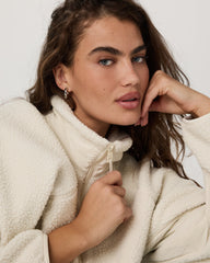 Vuori Alpine Jacket Women's Cozy Fleece Jacket in Bone