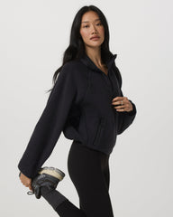 Vuori Alpine Jacket Women's Cozy Fleece Jacket in Black| Vuori