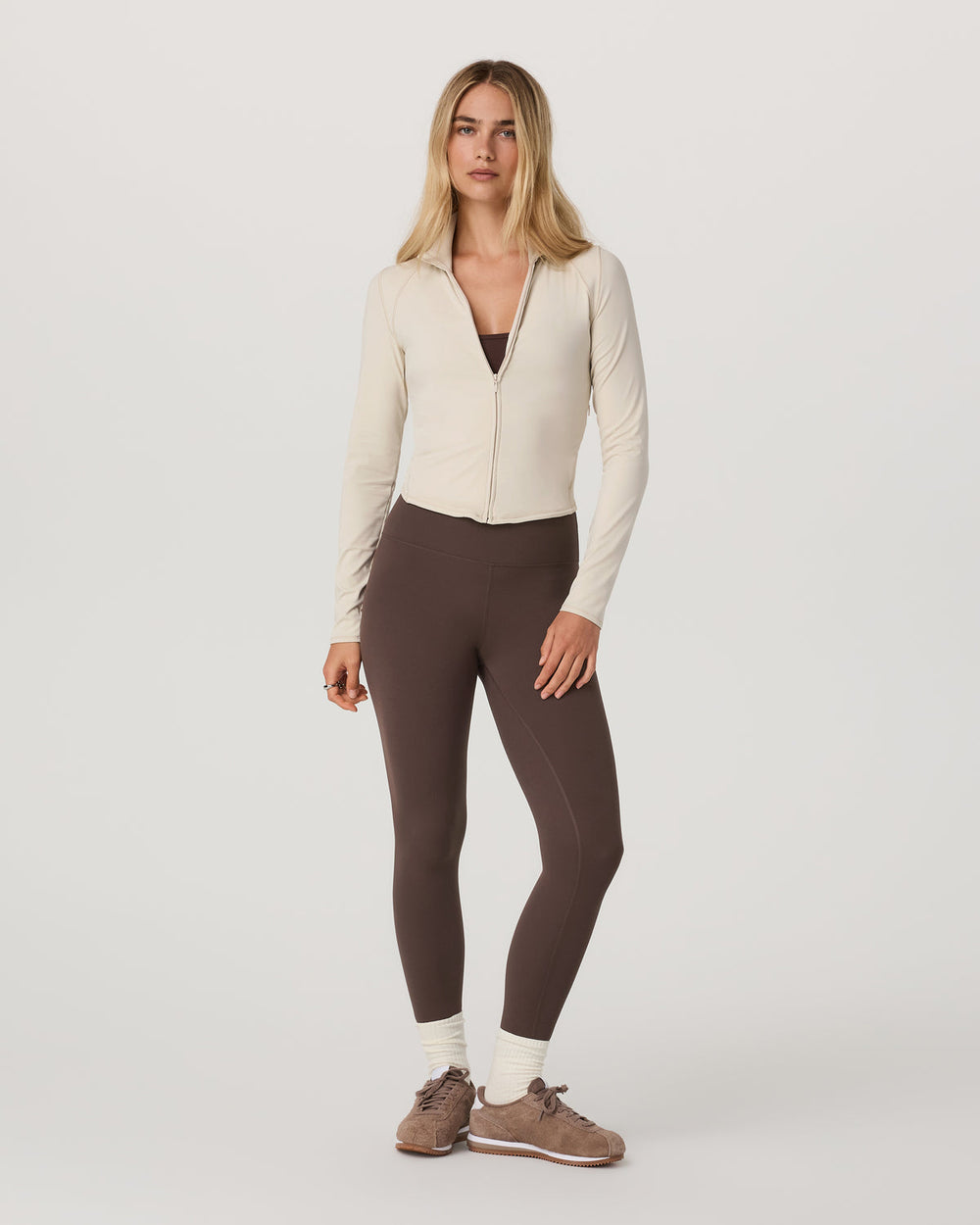 Vuori Vuori AllTheFeels™ Full Zip Women's Bone Fitness Jacket