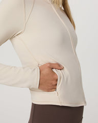 Vuori Vuori AllTheFeels™ Full Zip Women's Bone Fitness Jacket