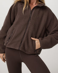 Vuori Alpine Jacket Women's Cozy Fleece Jacket in Java
