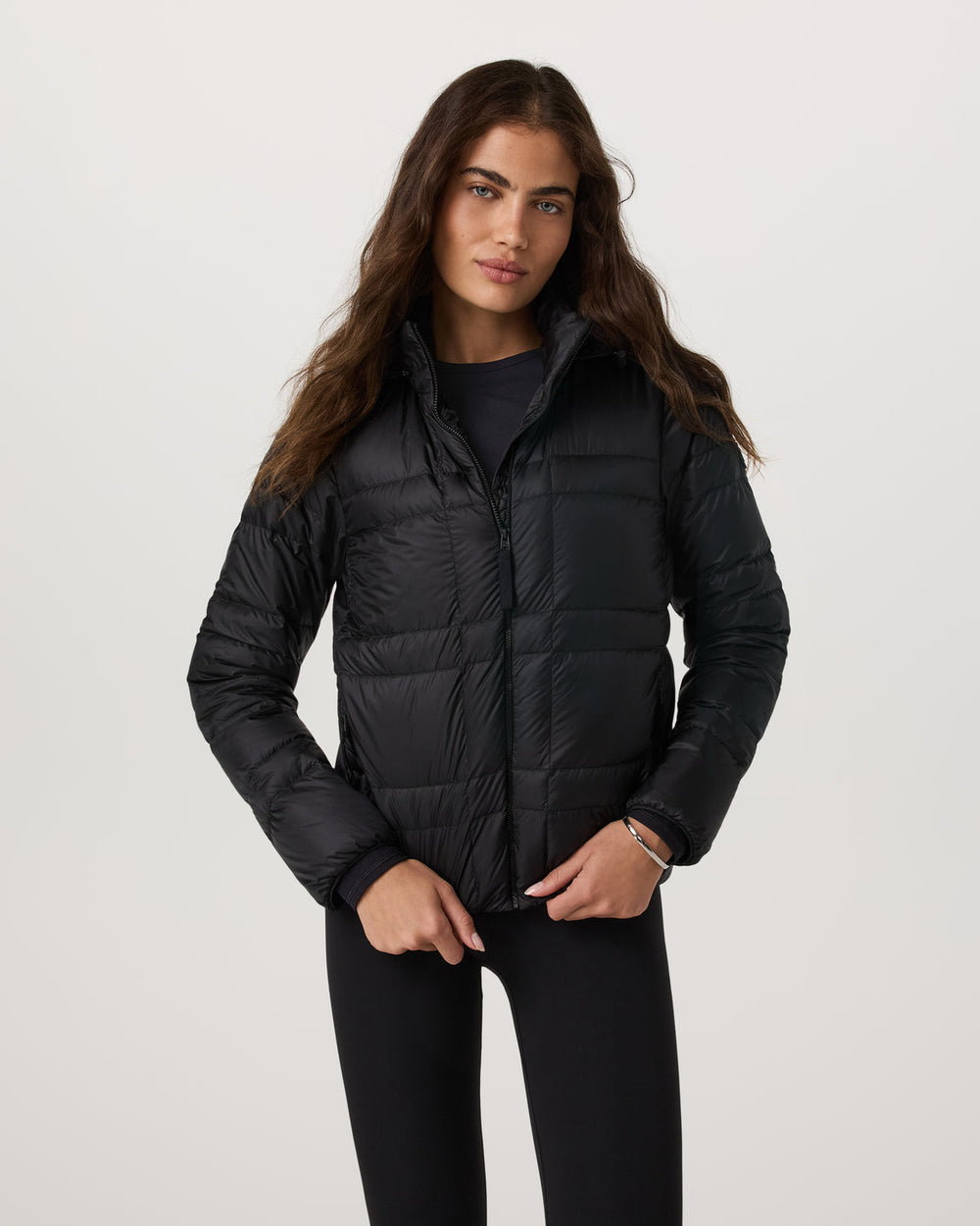 Vuori Women's Coordinate Packable Down Jacket Black Zip Up
