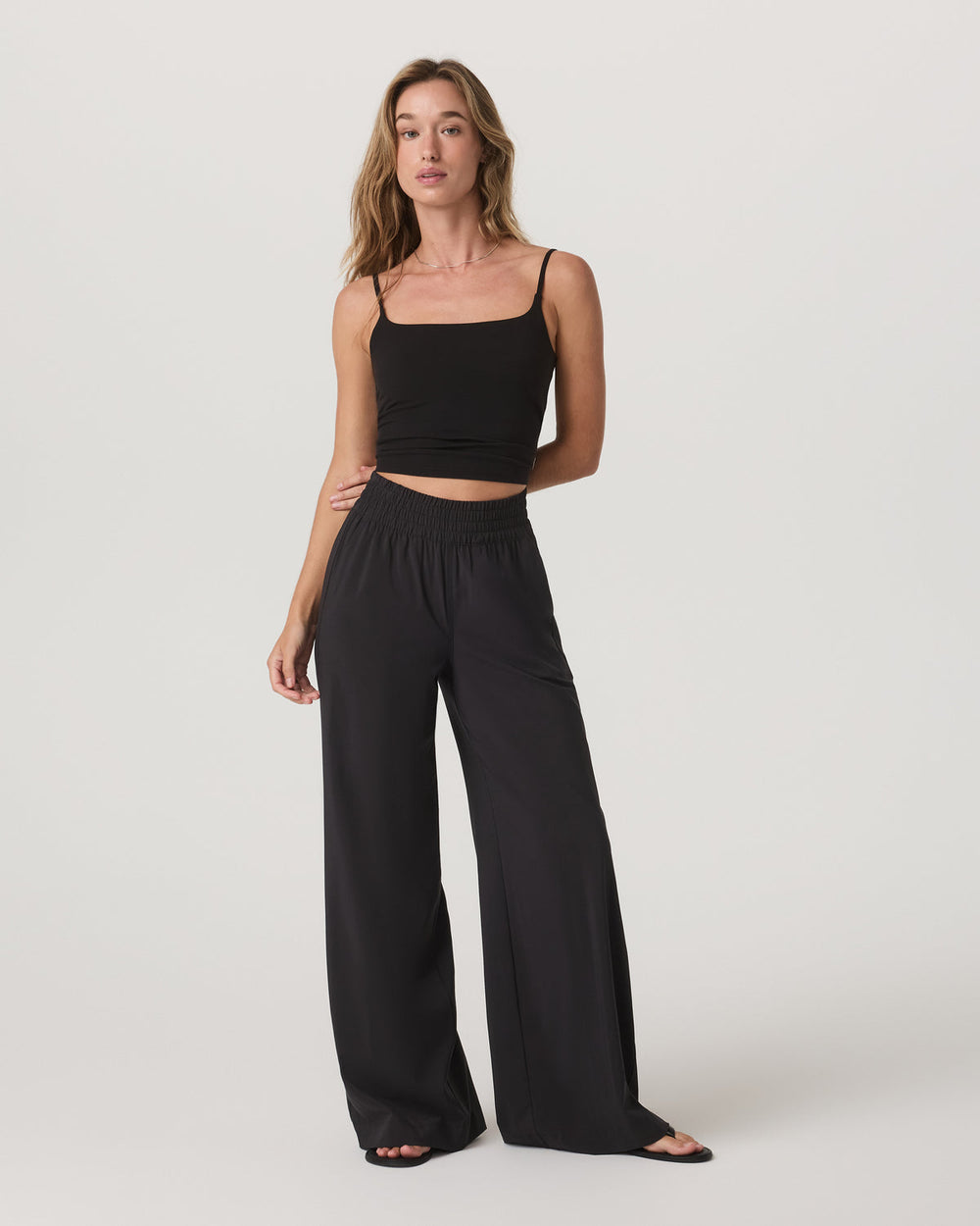 Vuori Villa Wideleg Black Lightweight Wide Leg Pants