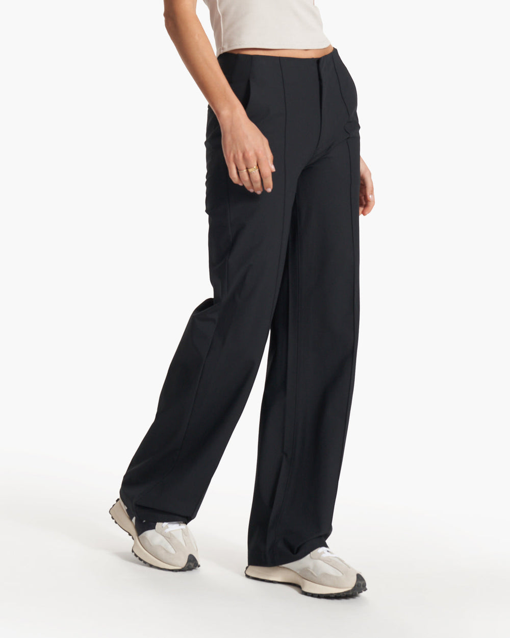 Vuori Women's Meta Wideleg Black Tailored Pants
