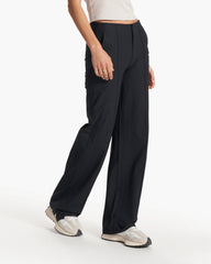 Vuori Women's Meta Wideleg Black Tailored Pants