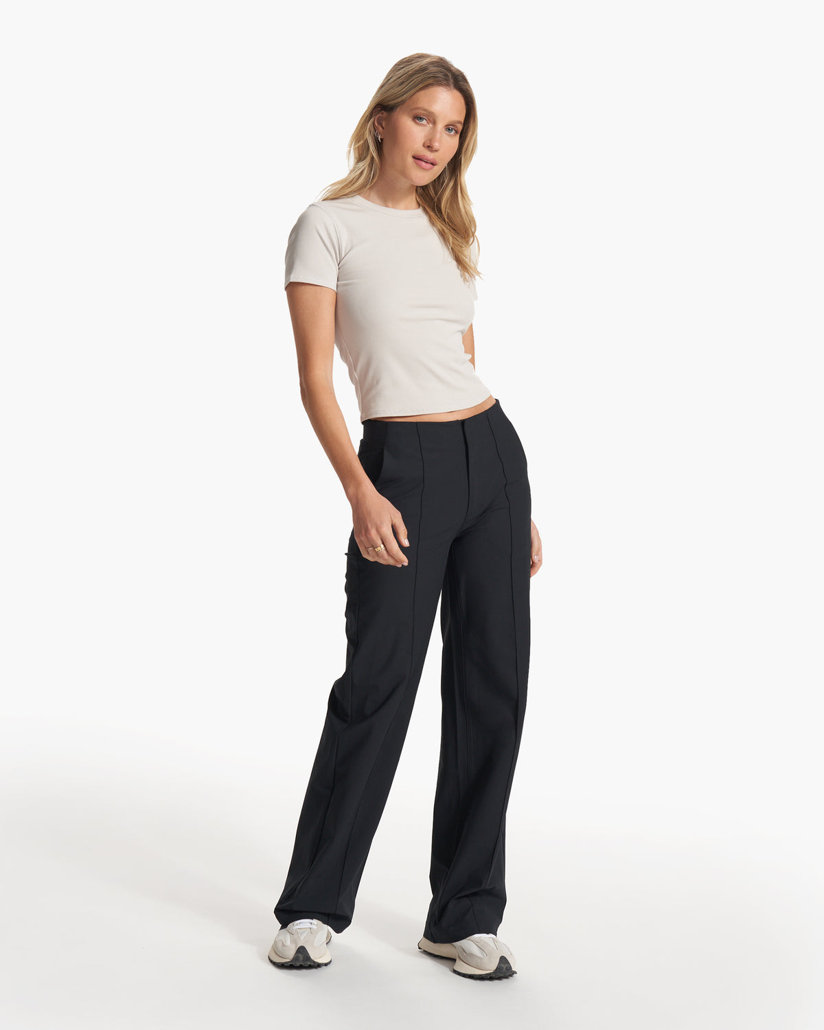 Vuori Women's Meta Wideleg Black Tailored Pants