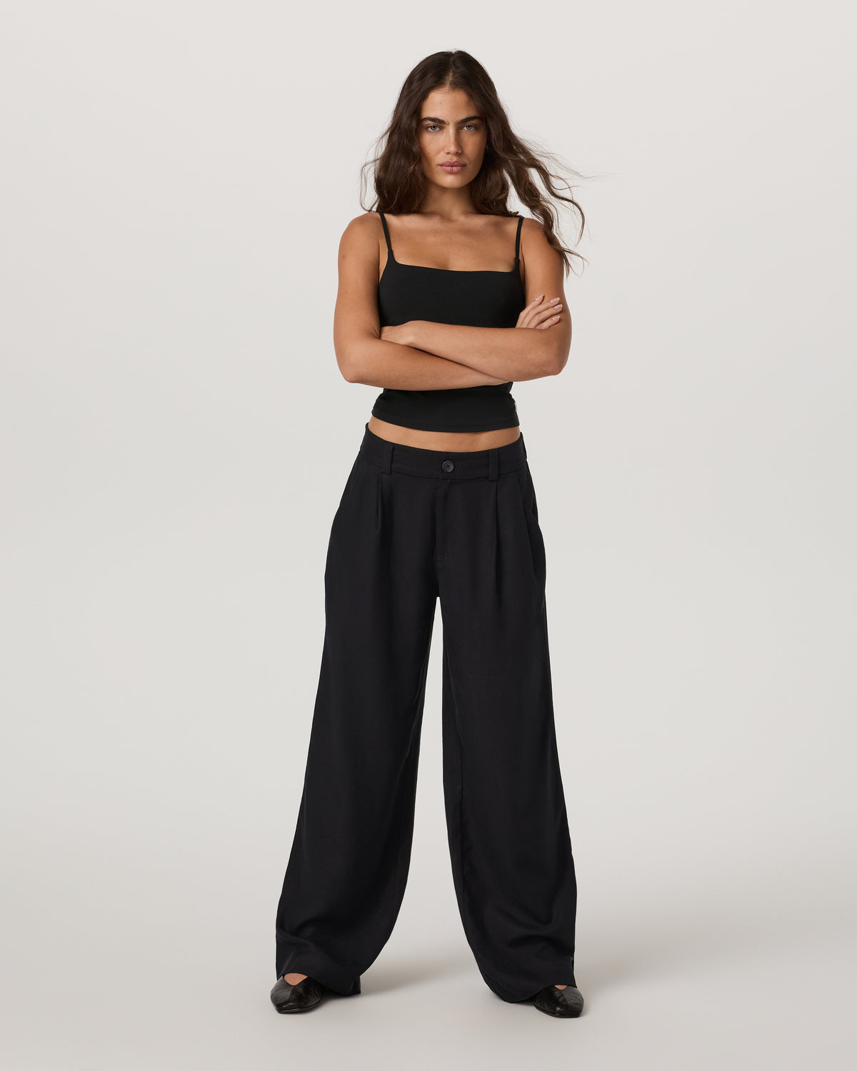 Vuori Trestles Twill Wideleg Women's Black Trouser Pants