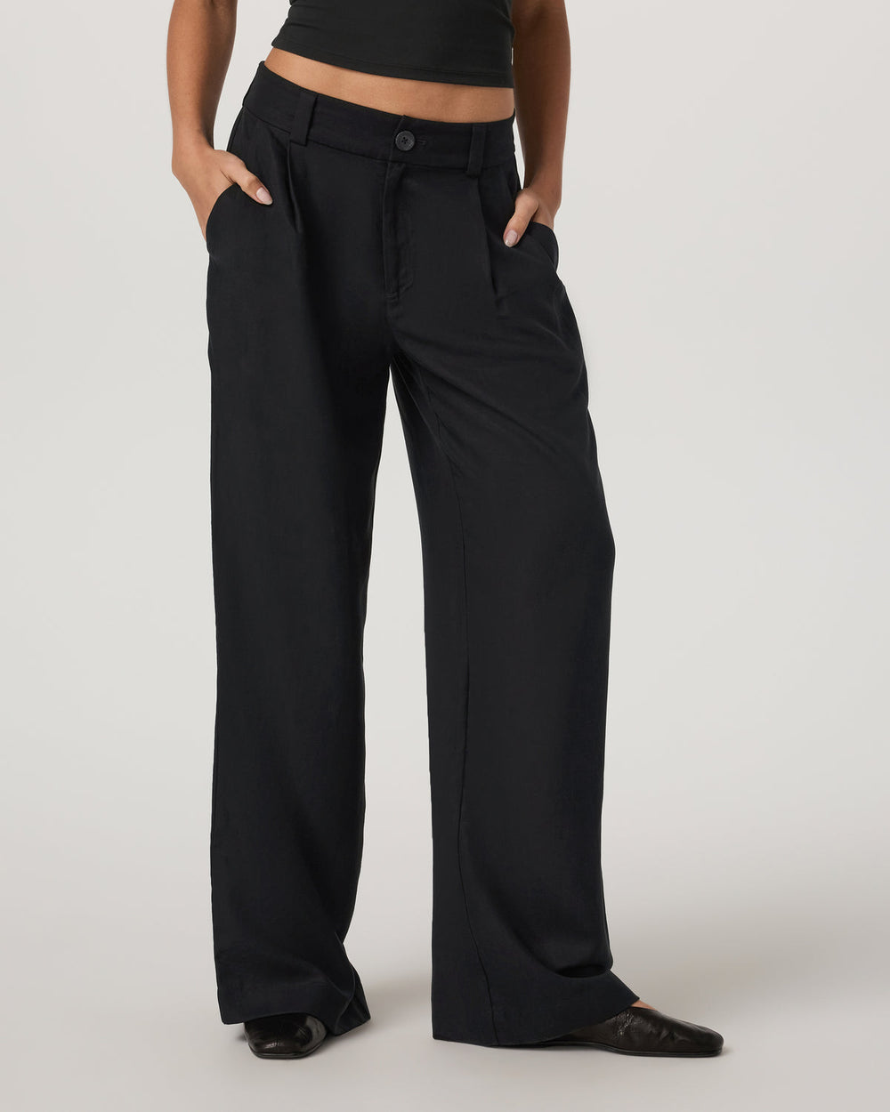 Vuori Trestles Twill Wideleg Women's Black Trouser Pants