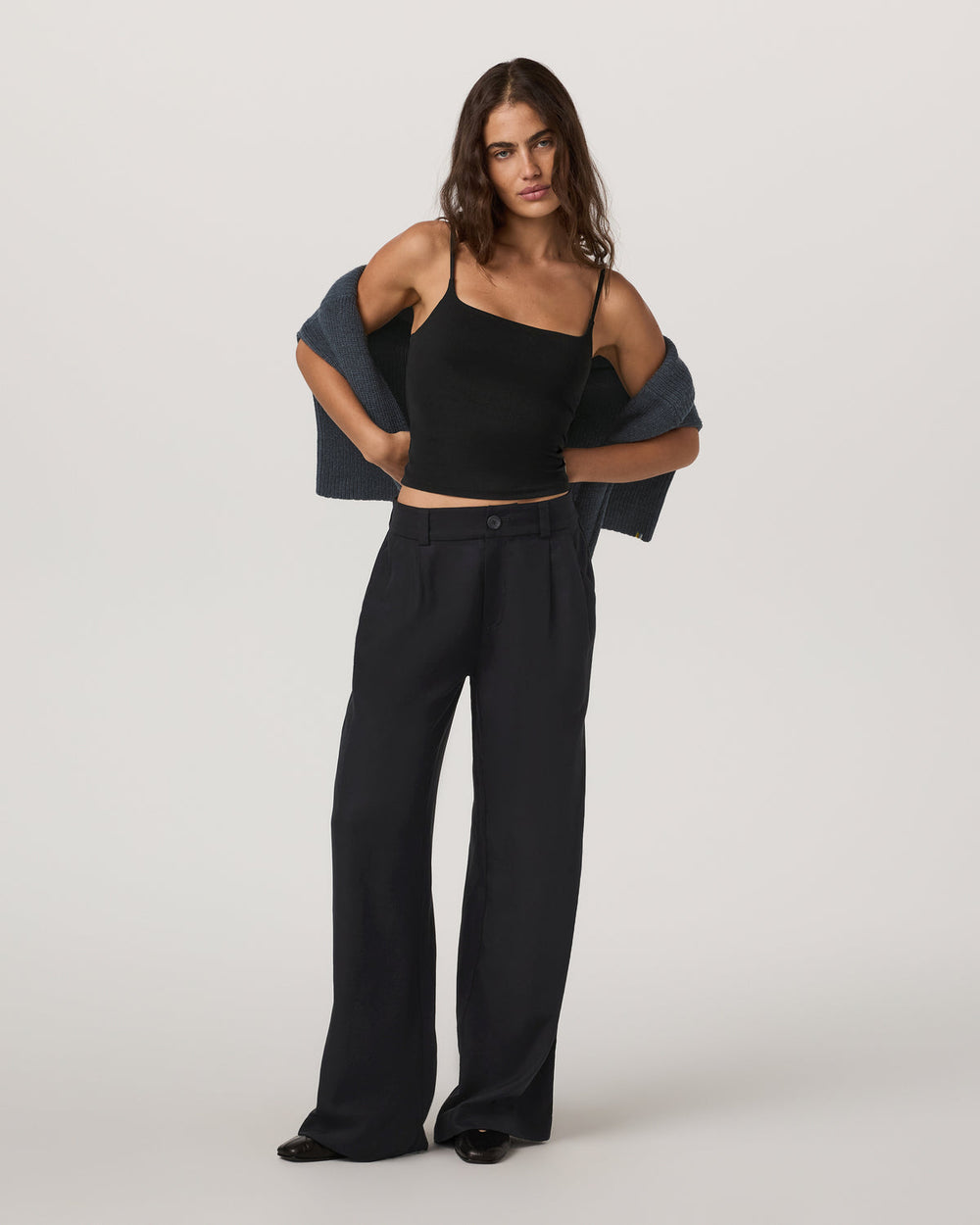 Vuori Trestles Twill Wideleg Women's Black Trouser Pants