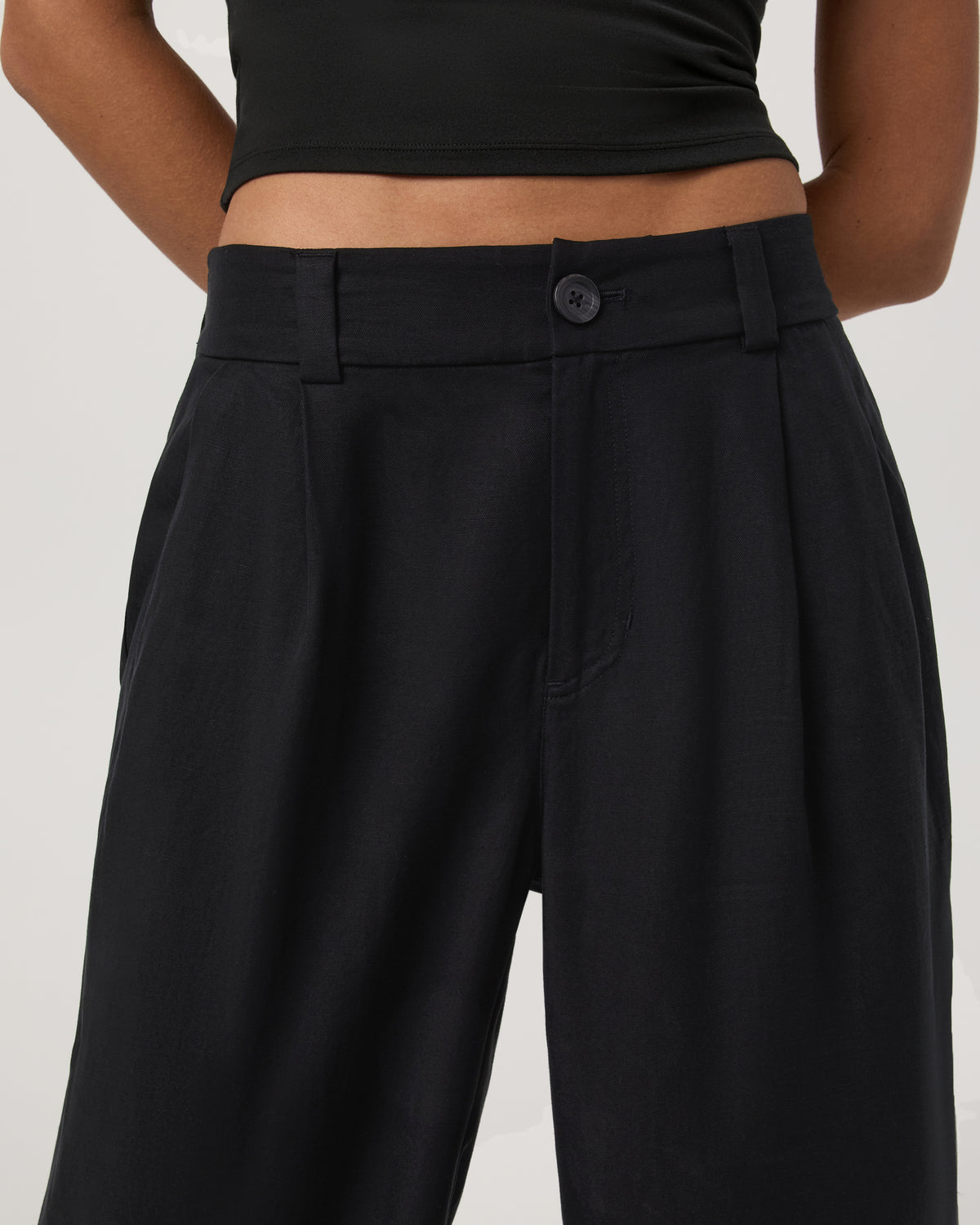 Vuori Trestles Twill Wideleg Women's Black Trouser Pants