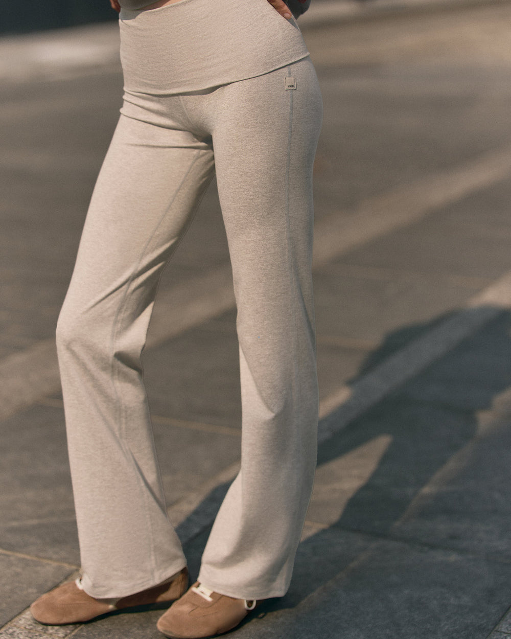 Vuori Granite Foldover Straight Leg Women's Oatmeal Heather Pant