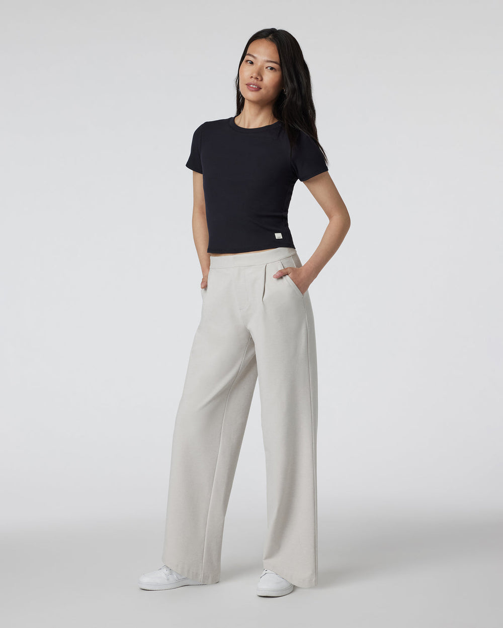 Vuori Elevation Trouser Ecru Heather High-Rise Pants
