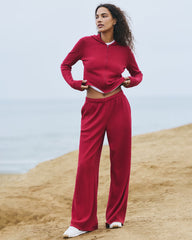 Vuori Waffle Wideleg Pant Women's Strawberry Waffle Knit Pant