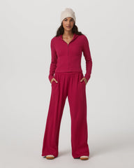 Vuori Waffle Wideleg Pant Women's Strawberry Waffle Knit Pant