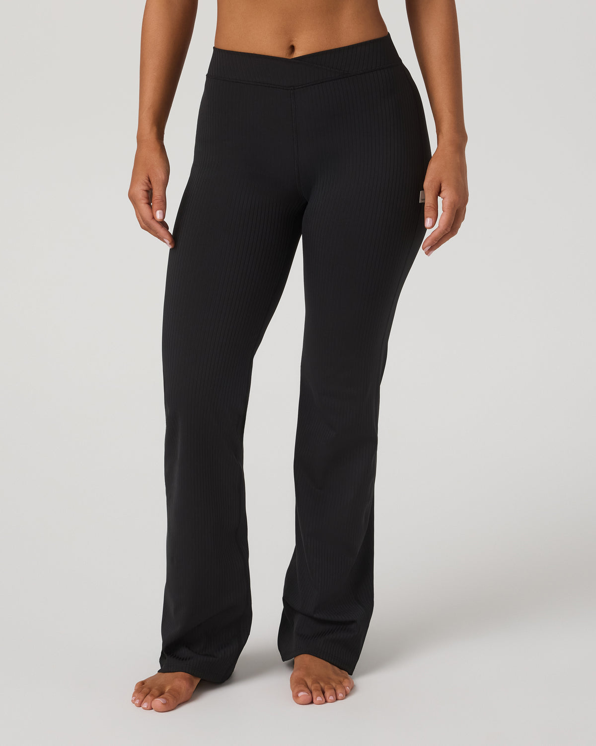 Vuori Inversion Rib Slim Flare Women's Black Slim Flare Leggings