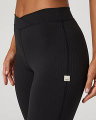 Vuori Inversion Rib Slim Flare Women's Black Slim Flare Leggings