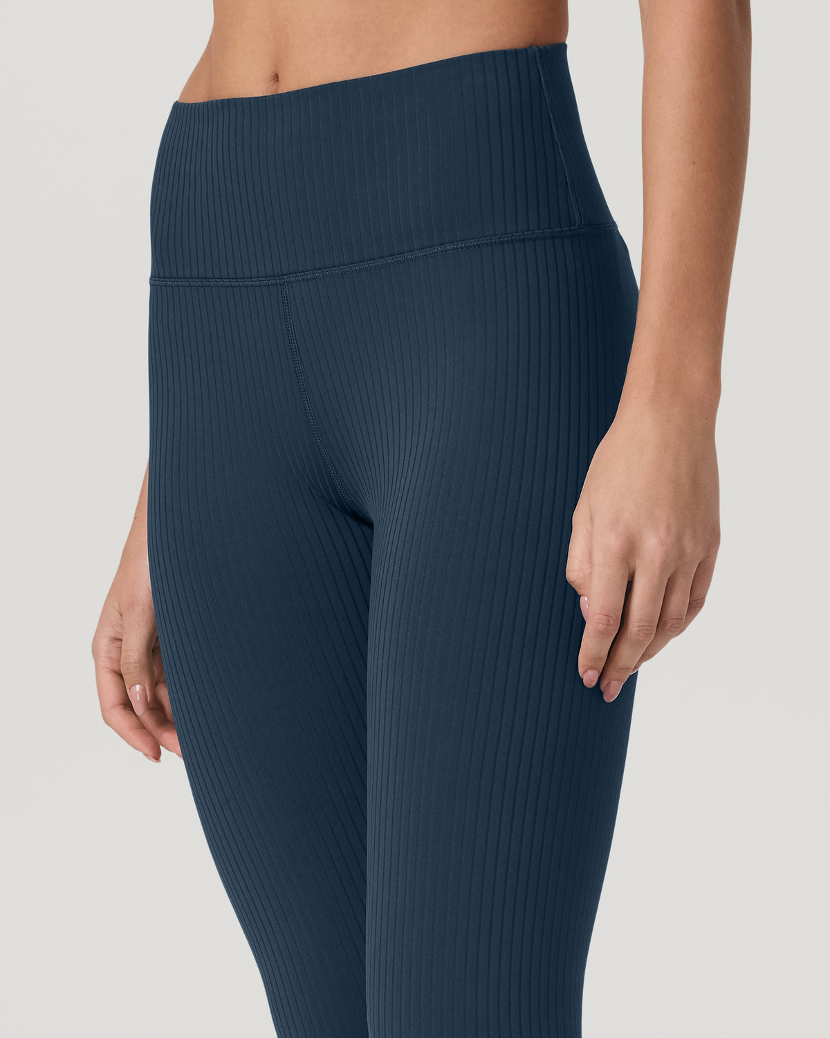 Vuori Inversion Rib Legging Women's Ocean Blue Rib Knit Leggings