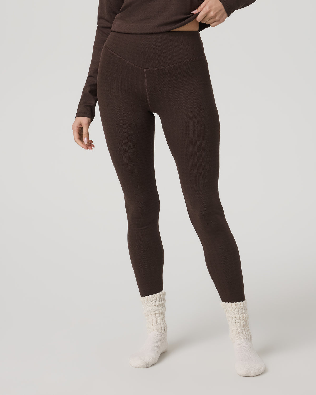 Vuori Women's Textured Chilled Out Legging Java Houndstooth