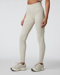 Vuori Waffle Seamless Legging Ecru High Rise Leggings
