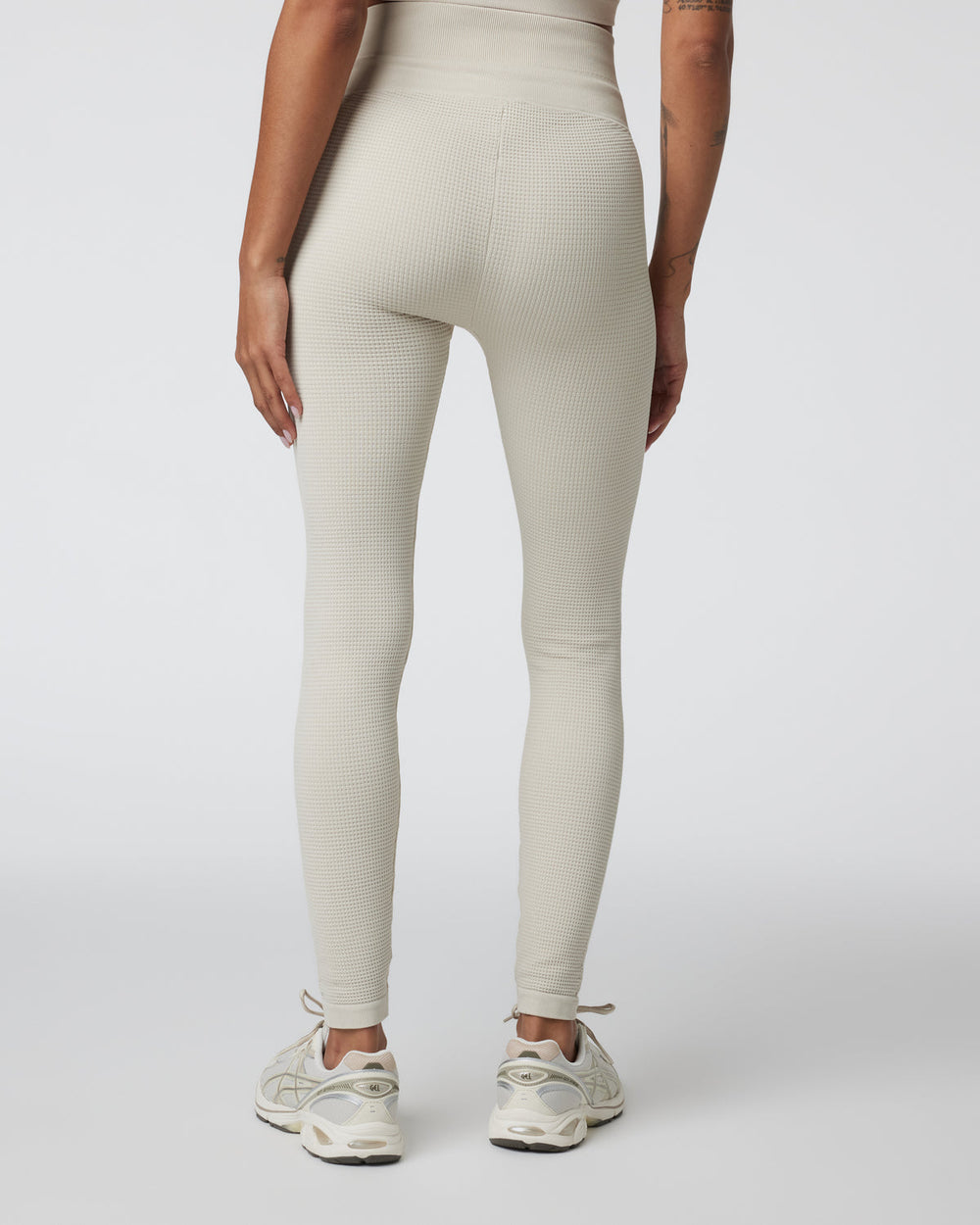 Vuori Waffle Seamless Legging Ecru High Rise Leggings