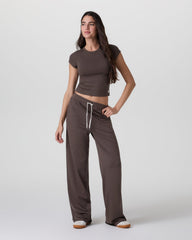 Vuori Halo Essential Wideleg Pant - Long Java Heather