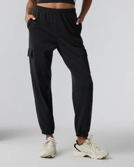 Vuori Boyfriend Cargo Sweatpant Black Heather Sweatpants