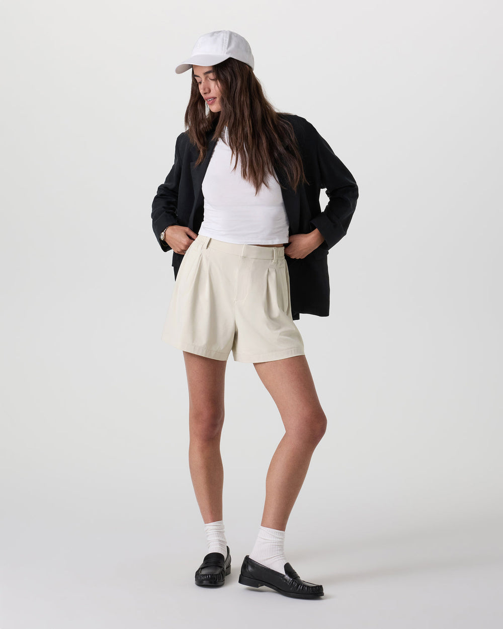 Vuori Villa Trouser Shorts Women's Mushroom Pleated Shorts