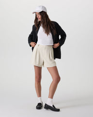 Vuori Villa Trouser Shorts Women's Mushroom Pleated Shorts