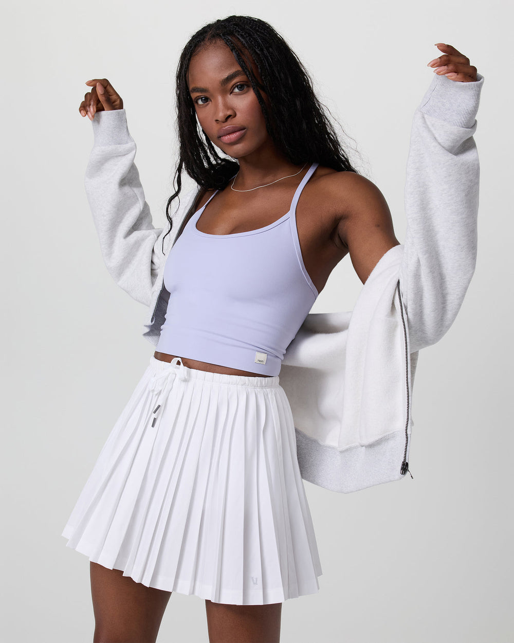 Vuori Clementine Pleated Skirt 15" White