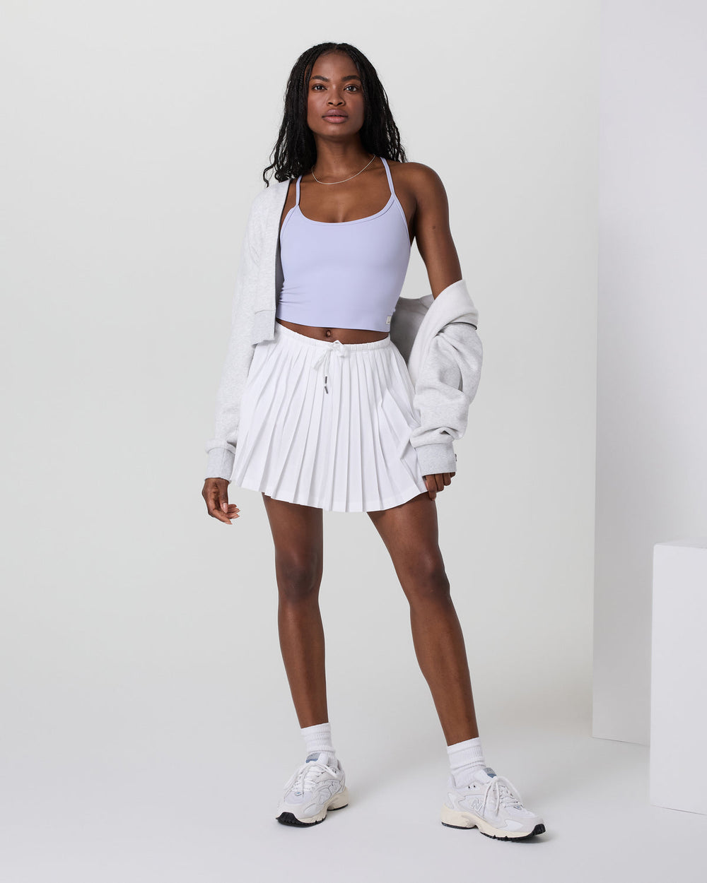 Vuori Clementine Pleated Skirt 15" White