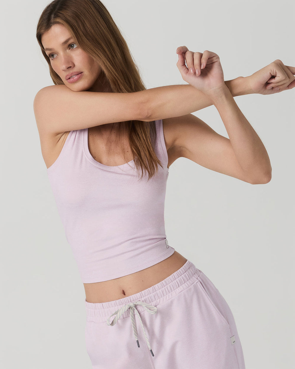 Vuori Halo Essential Scoop Tank Lilac Breeze Heather Tank Top
