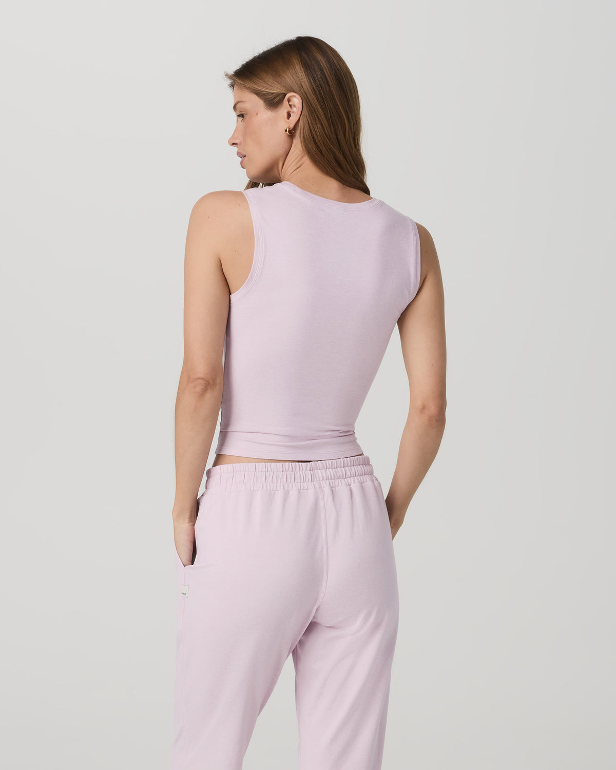 Vuori Halo Essential Scoop Tank Lilac Breeze Heather Tank Top