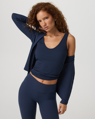 Vuori Pose Twin Tank Women's Fitted Blue Coast Tank Top