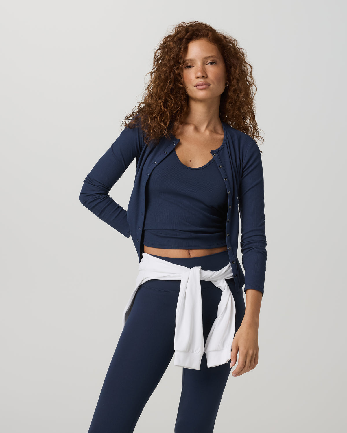 Vuori Pose Twin Tank Women's Fitted Blue Coast Tank Top