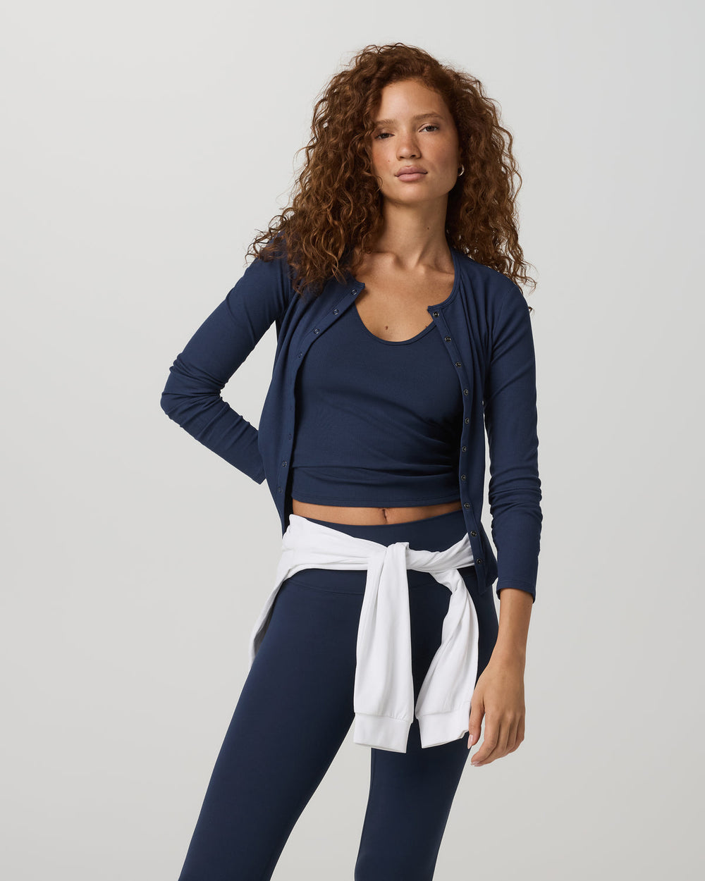Vuori Pose Twin Tank Women's Fitted Blue Coast Tank Top
