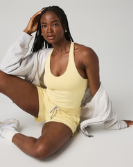 Vuori Halo Performance Crop Tank 2.0 Lemon Snap Heather Top