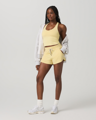 Vuori Halo Performance Crop Tank 2.0 Lemon Snap Heather Top