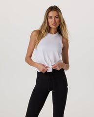 Vuori Energy Top Long Women's White Performance Tank Top