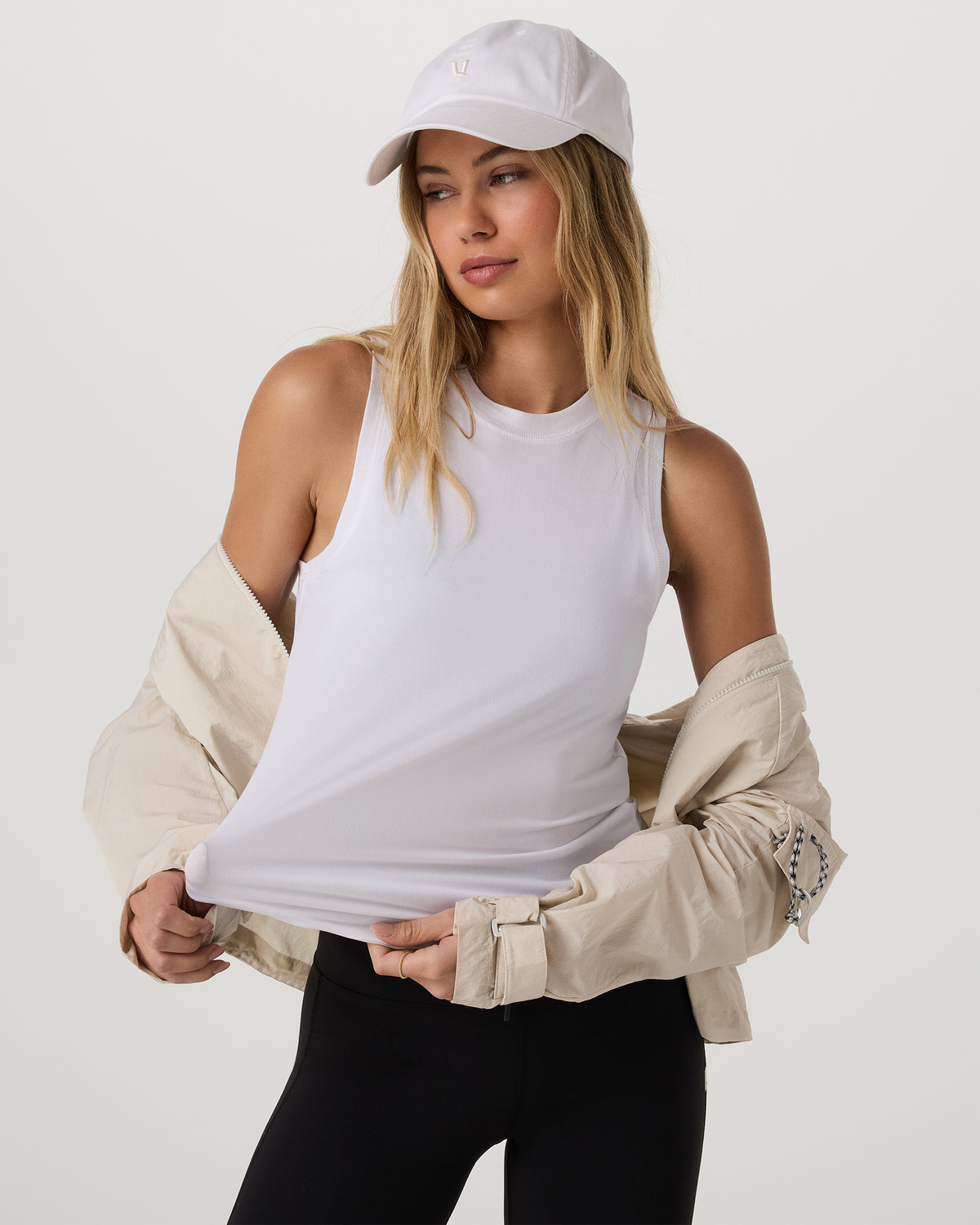 Vuori Energy Top Long Women's White Performance Tank Top
