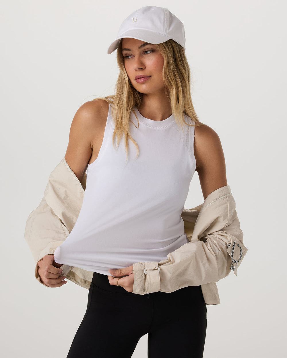 Vuori Energy Top Long Women's White Performance Tank Top