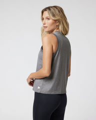Vuori Energy Top Long Heather Grey Performance Tank Top