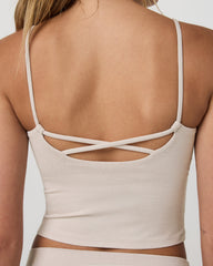 Vuori Halo Cami Women's Ecru Heather Performance Knit Top